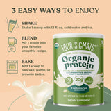 Four Sigmatic Protéine biologique neutre, ajouté à votre boisson pour un apport protéique végétal.