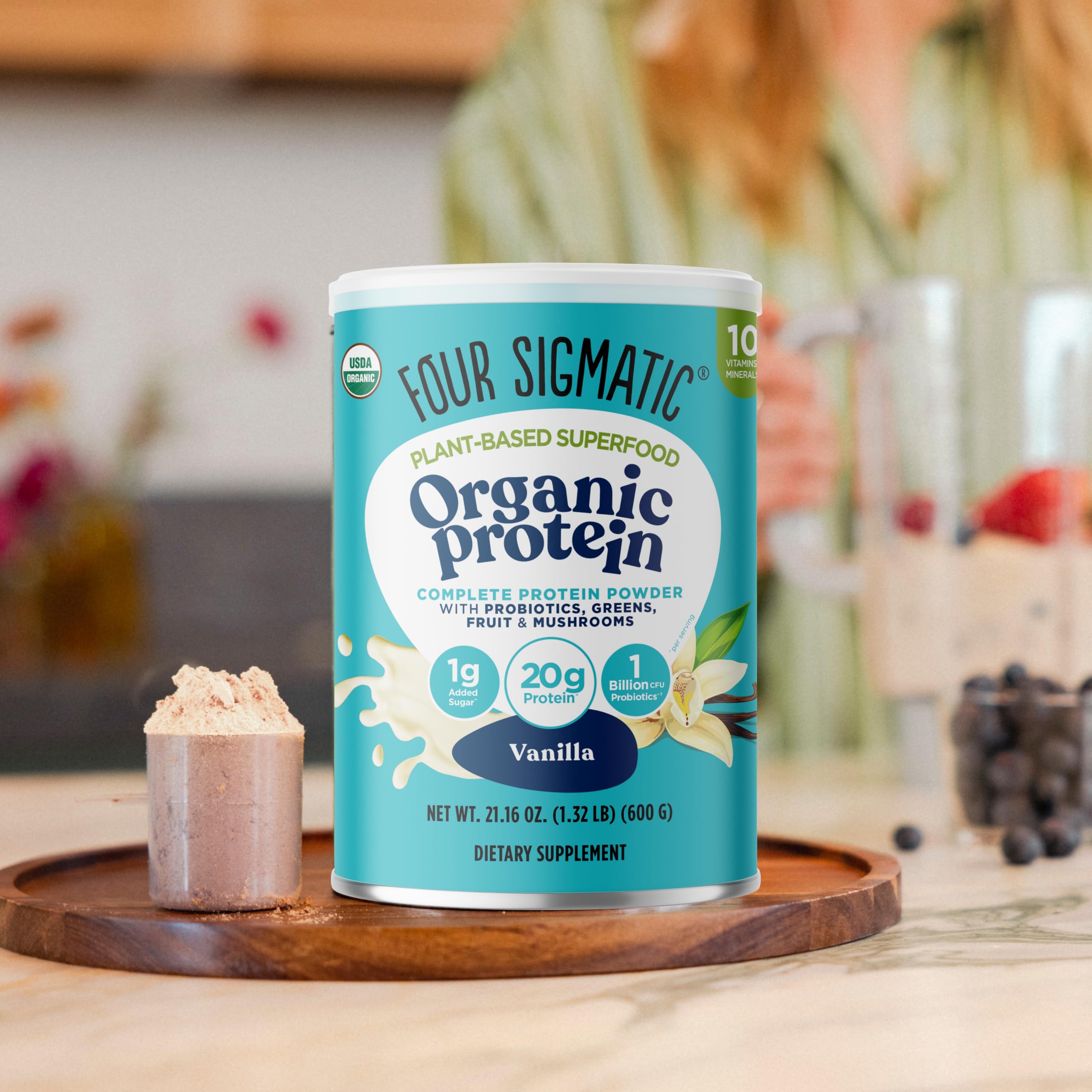 Four Sigmatic protéine végan bio vanille – préparation rapide dans un shaker après l'entraînement