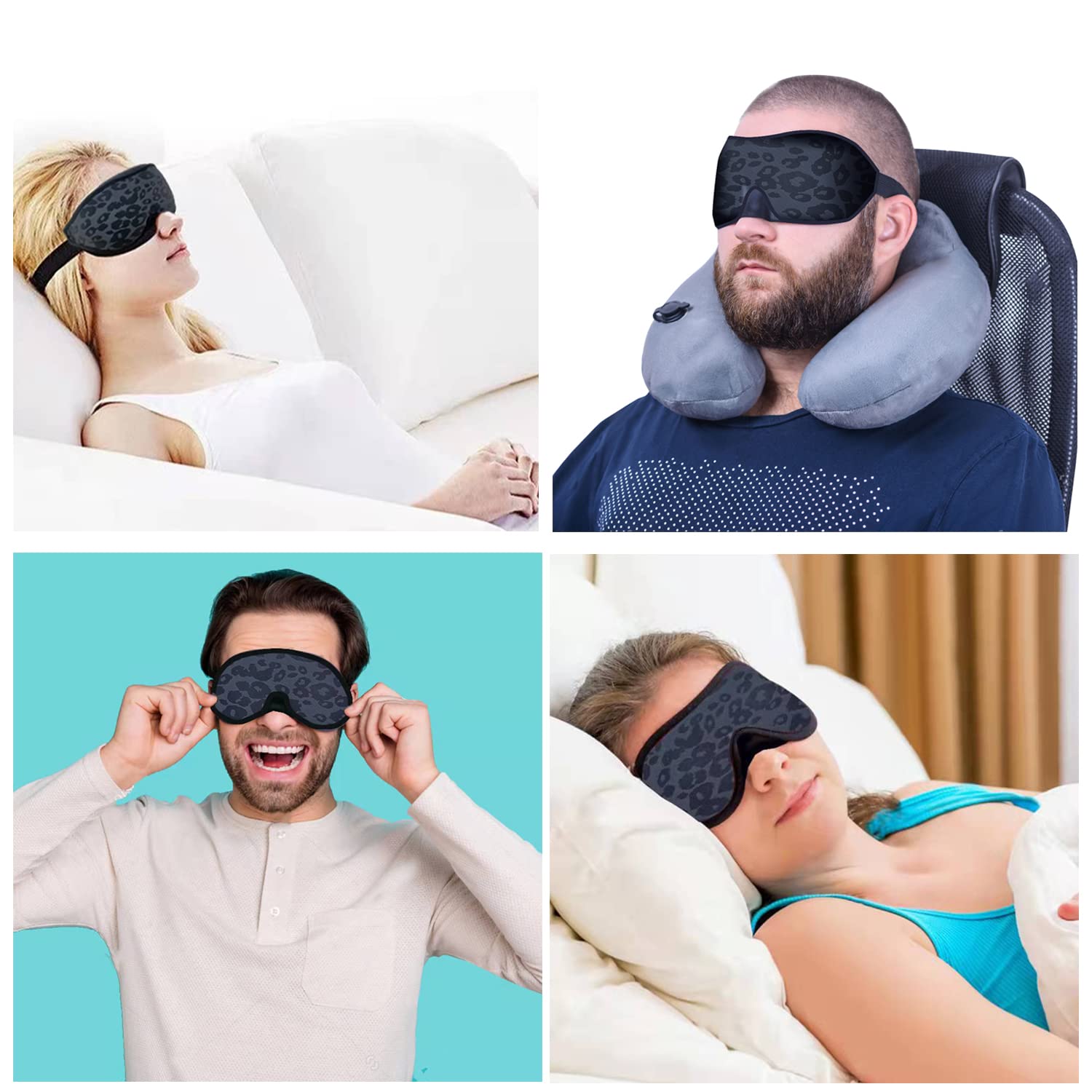 FOX-TECH Masque Sommeil design-ultra-douce: texture agréable pour des nuits paisibles