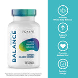 FoxyFit Équilibre Essentiel - gros plan sur capsules, visible promesse d'énergie.