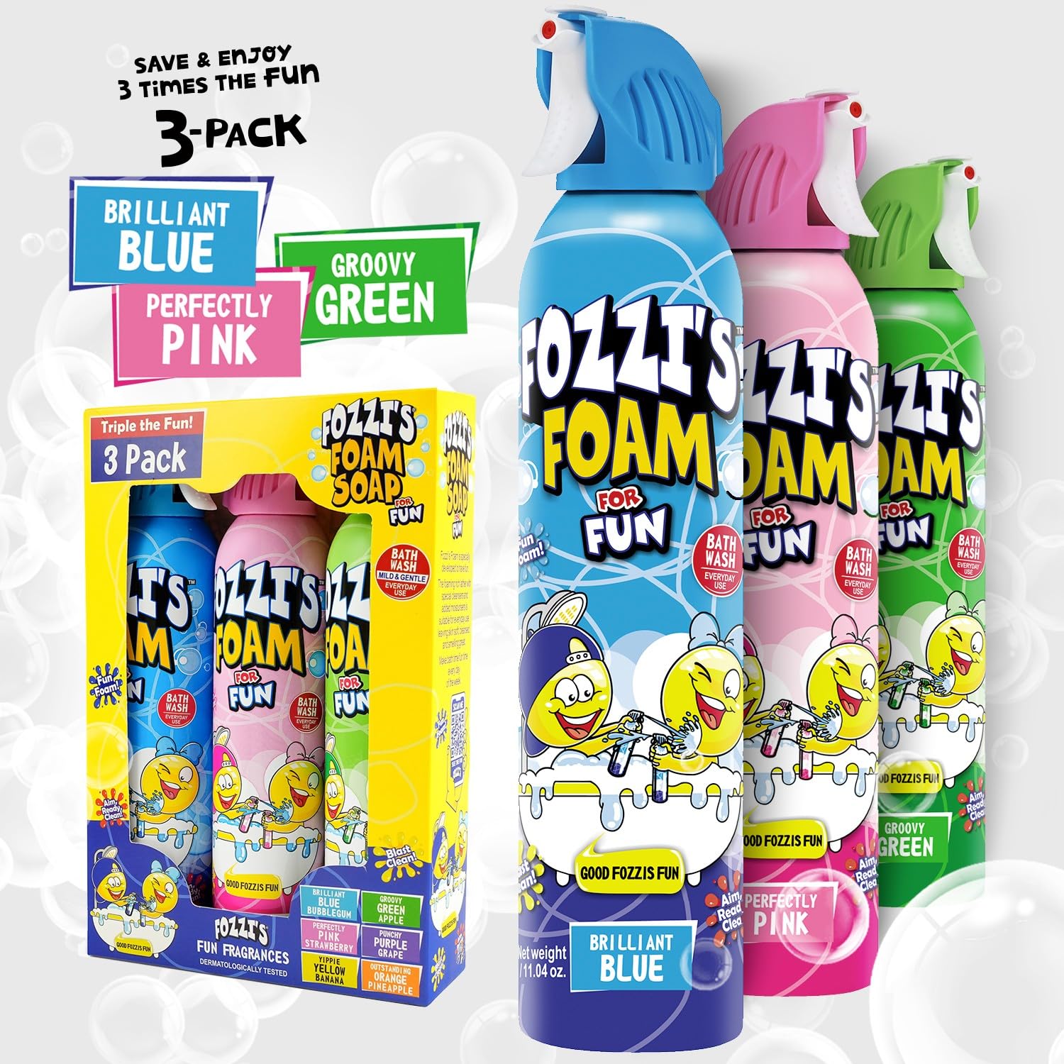 FOZZI'S spray moussant 6 pieds, idéal pour des bulles et du jeu d'eau.