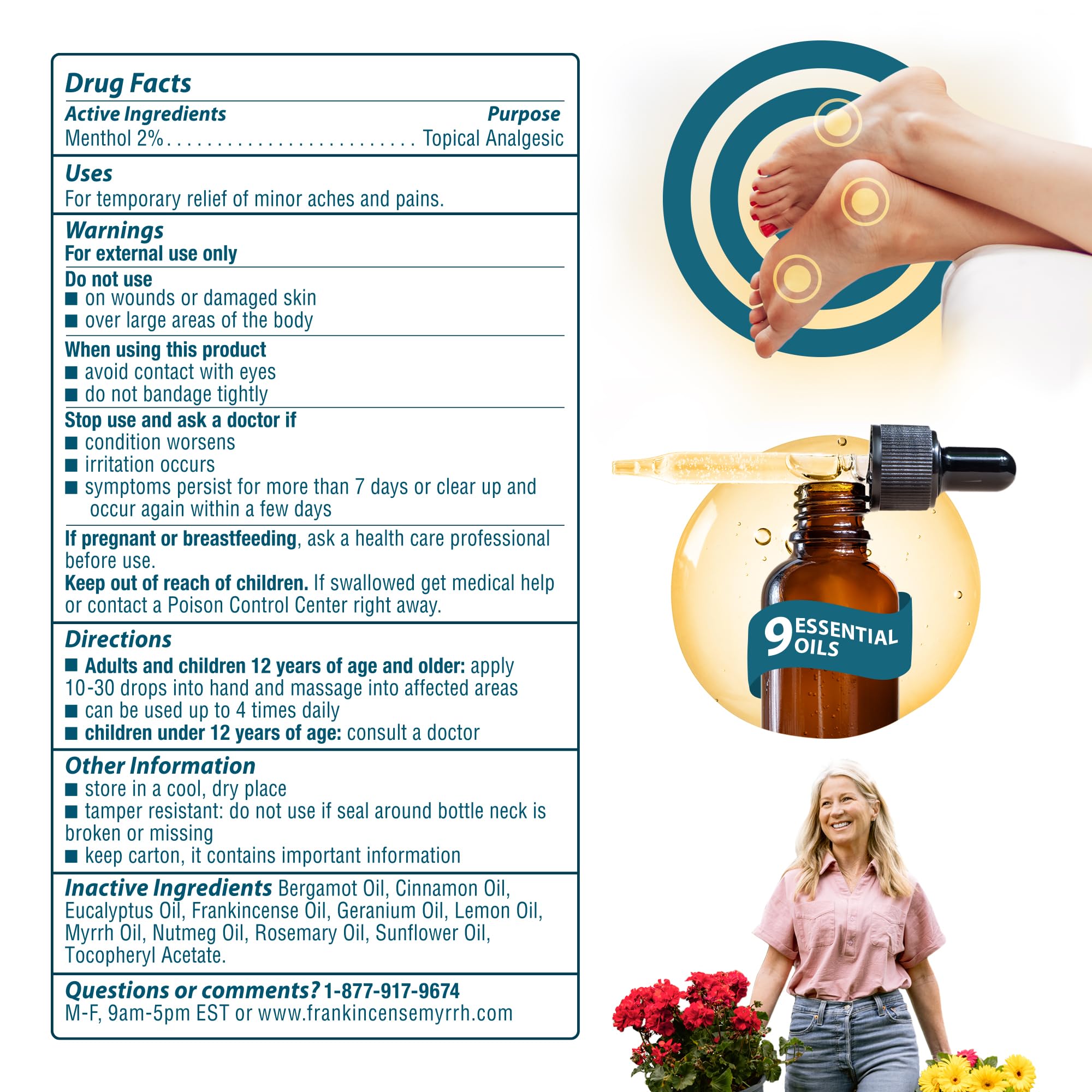 Formule efficace sans effets lourds: FRANKINCENSE & MYRRH huile topique complémentaire.