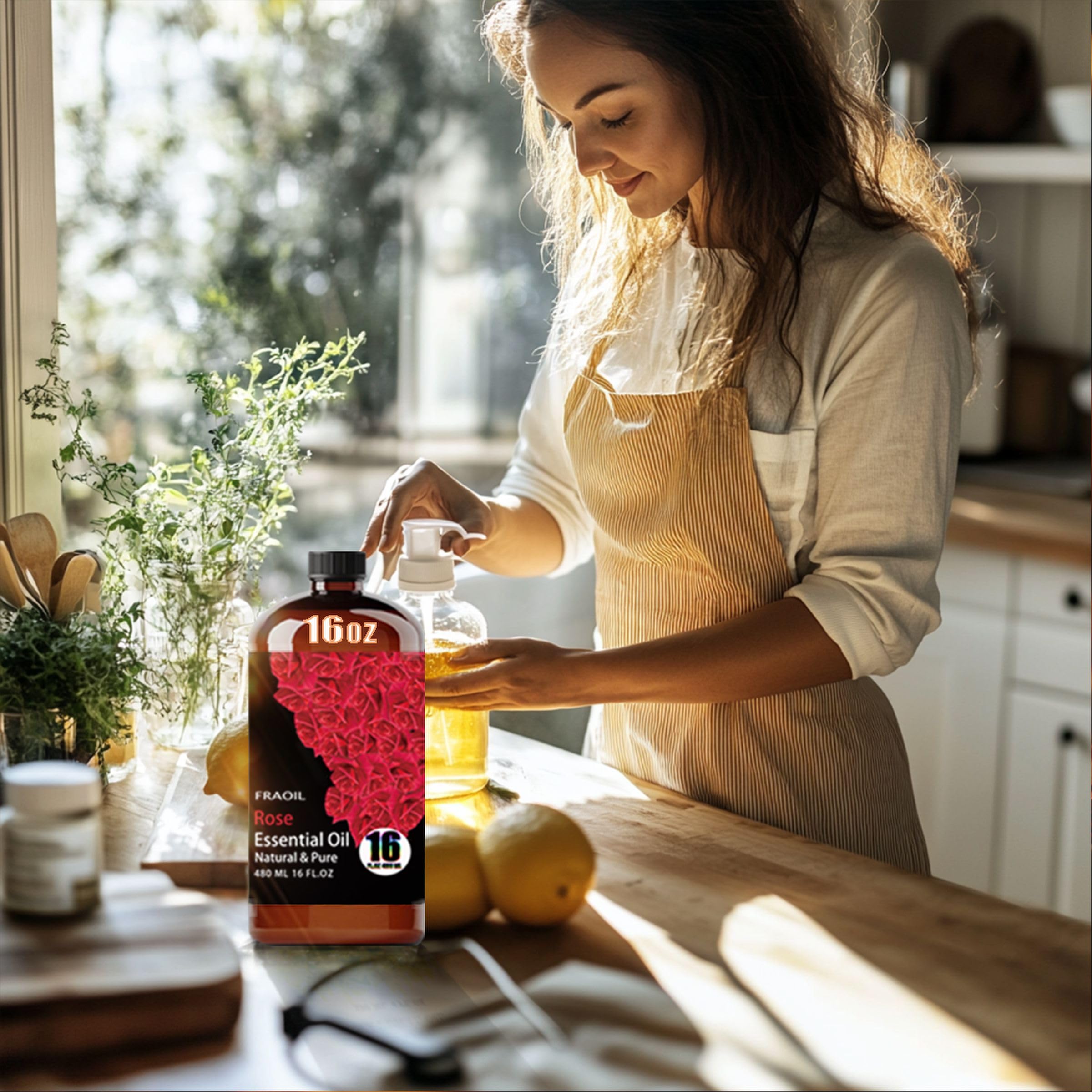 FRAOIL Rose: parfum floral doux pour bains et bombes parfumées.