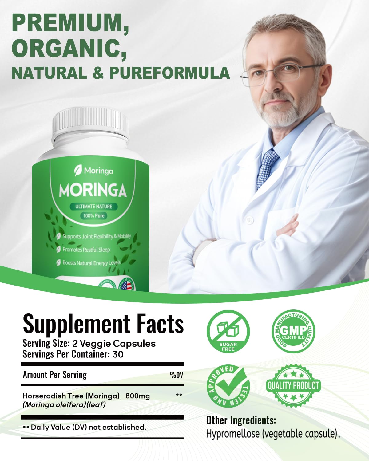 Fravonique Moringa 800 mg profil nutritionnel – ingrédients et bienfaits