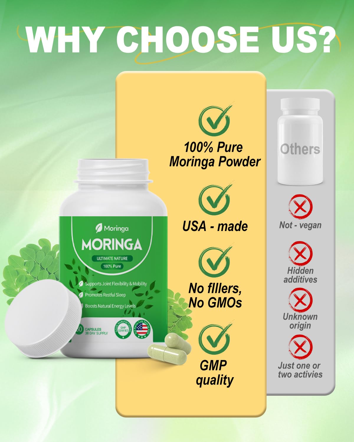 Fravonique Moringa 800 mg utilisation quotidienne – capsules faciles à avaler