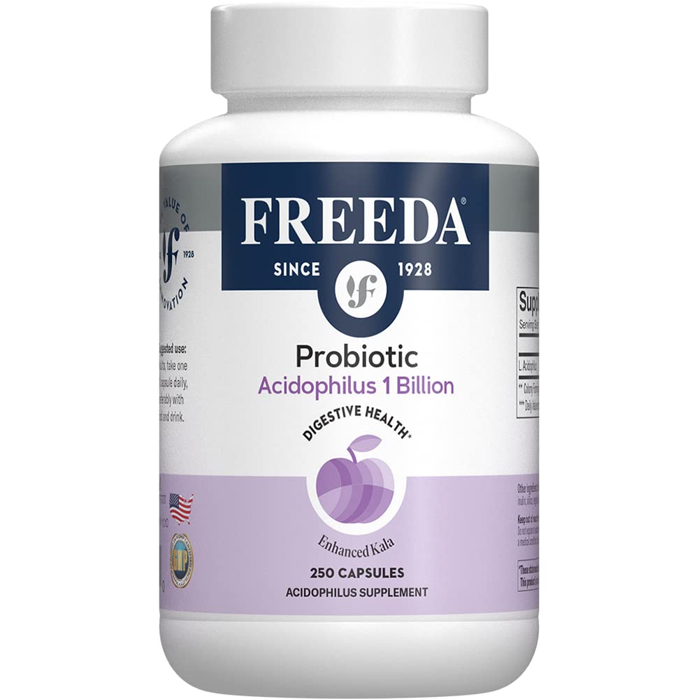 Freeda Acidophilus Probiotic - Bouteille de capsules, soutien digestion douce et régulière