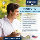 Freeda Acidophilus Probiotic - Capsules visibles, bénéfice potentiel pour l'équilibre intestinal