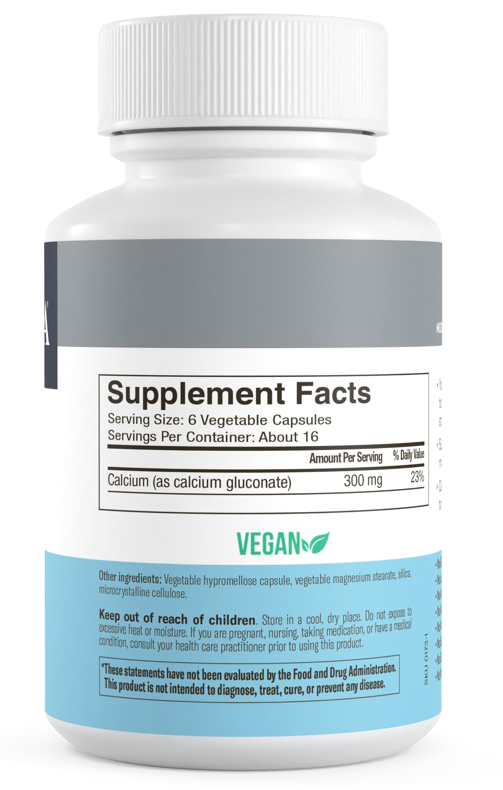 Freeda Calcium Gluconate, certification kasher et végane pour une consommation consciente.