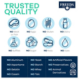 Freeda Calcium Gluconate, gros plan sur les capsules et leur format pratique.