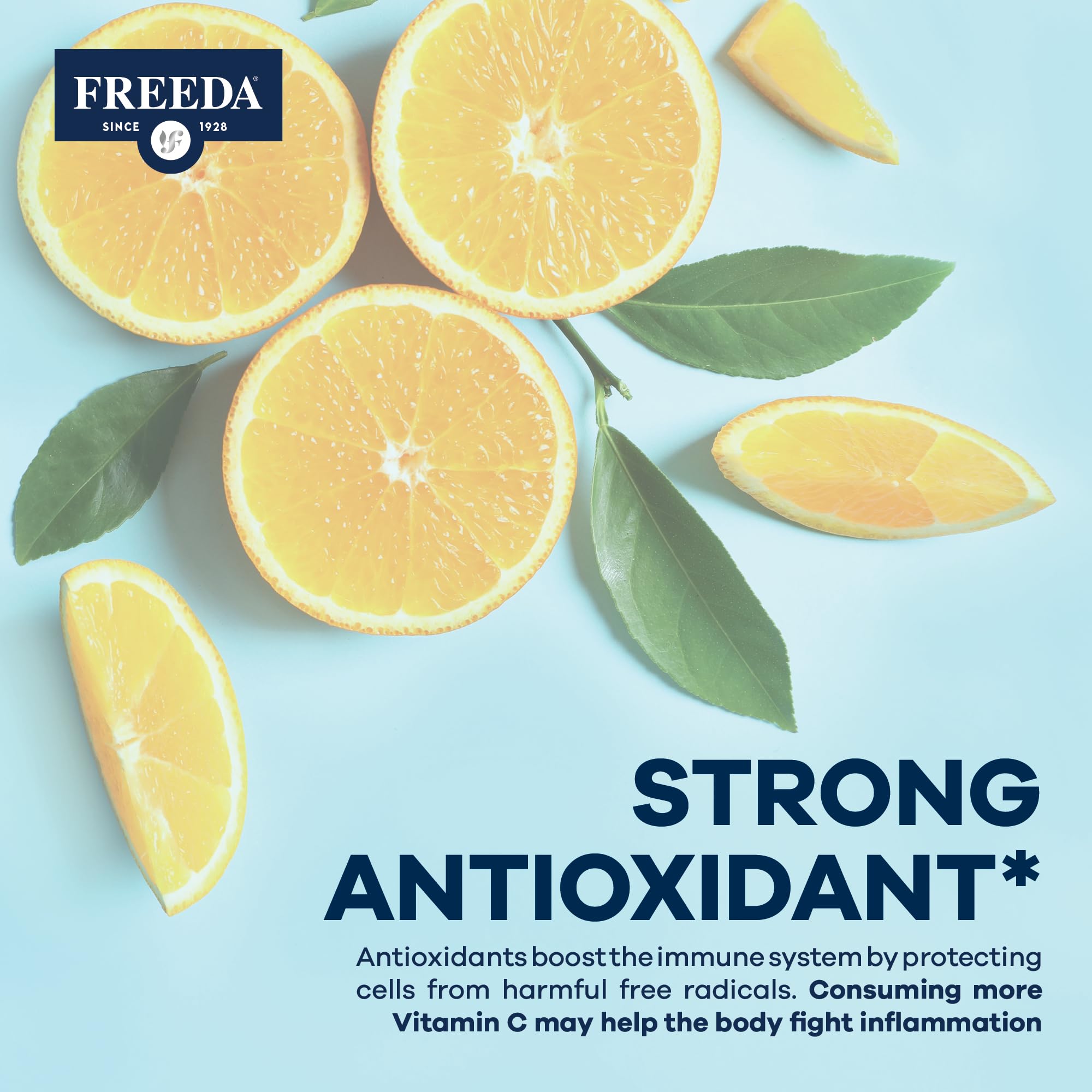 Flacon Freeda vitamine C – bouchon refermable et sûr.