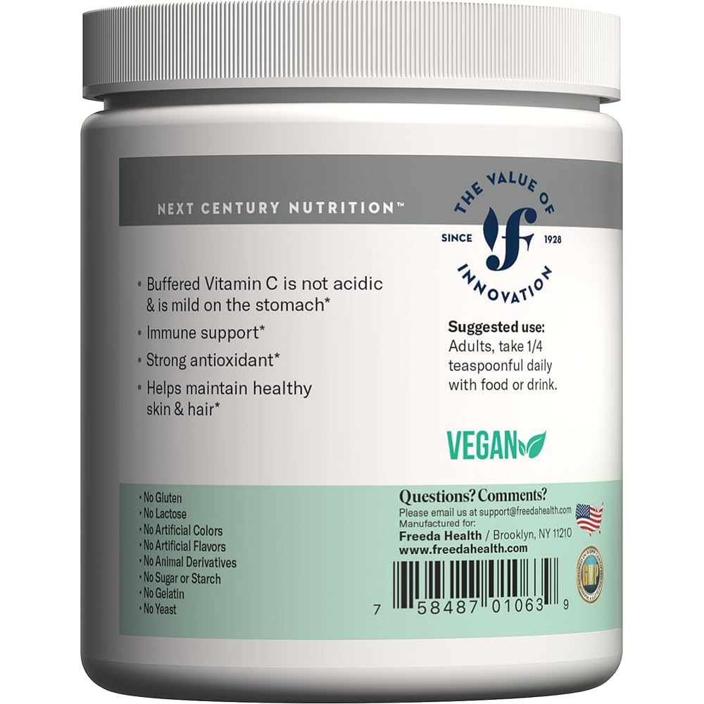 Usage quotidien facile avec Freeda vitamine C en poudre.