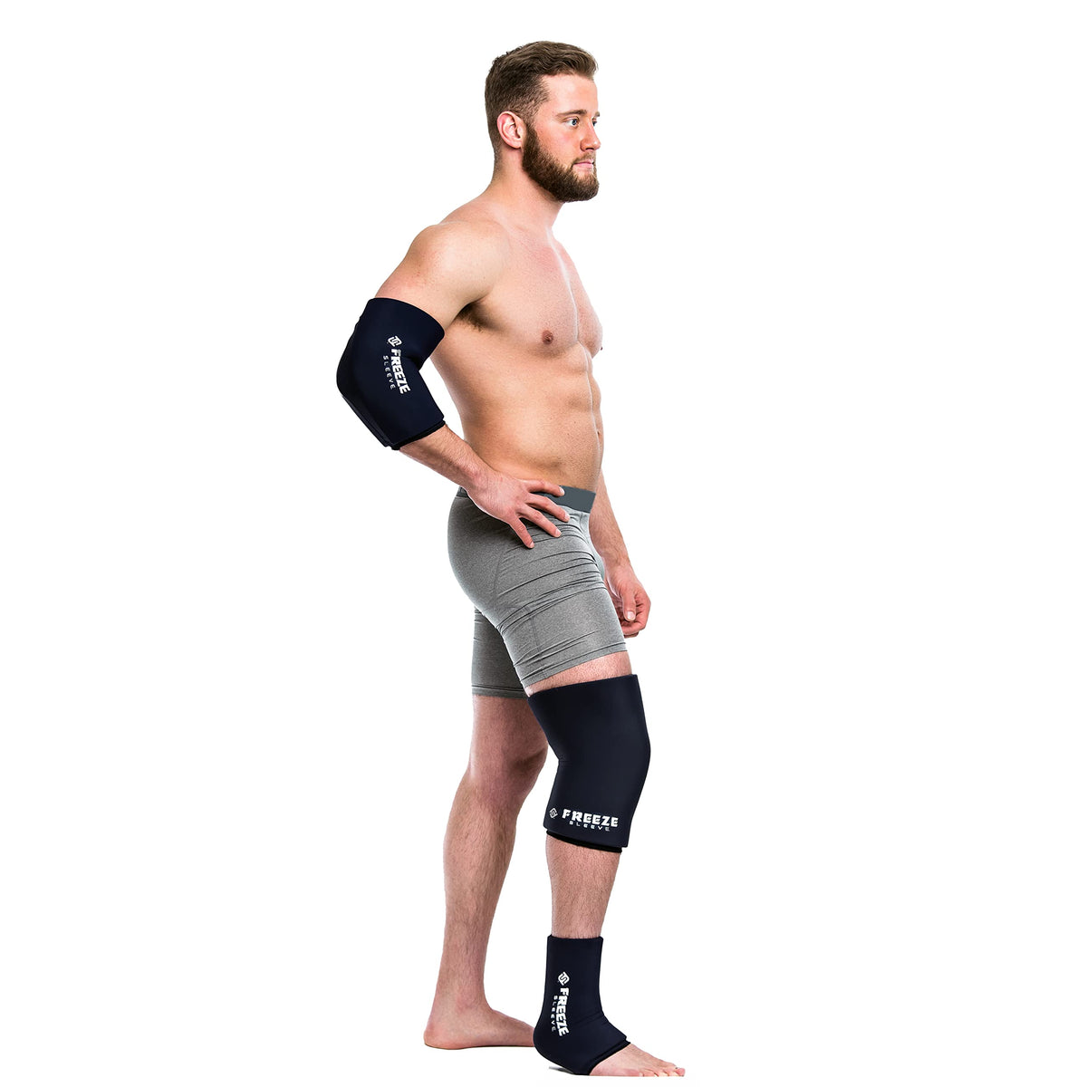 FreezeSleeve: manchon froid-genou, couverture complète et compression confortable.