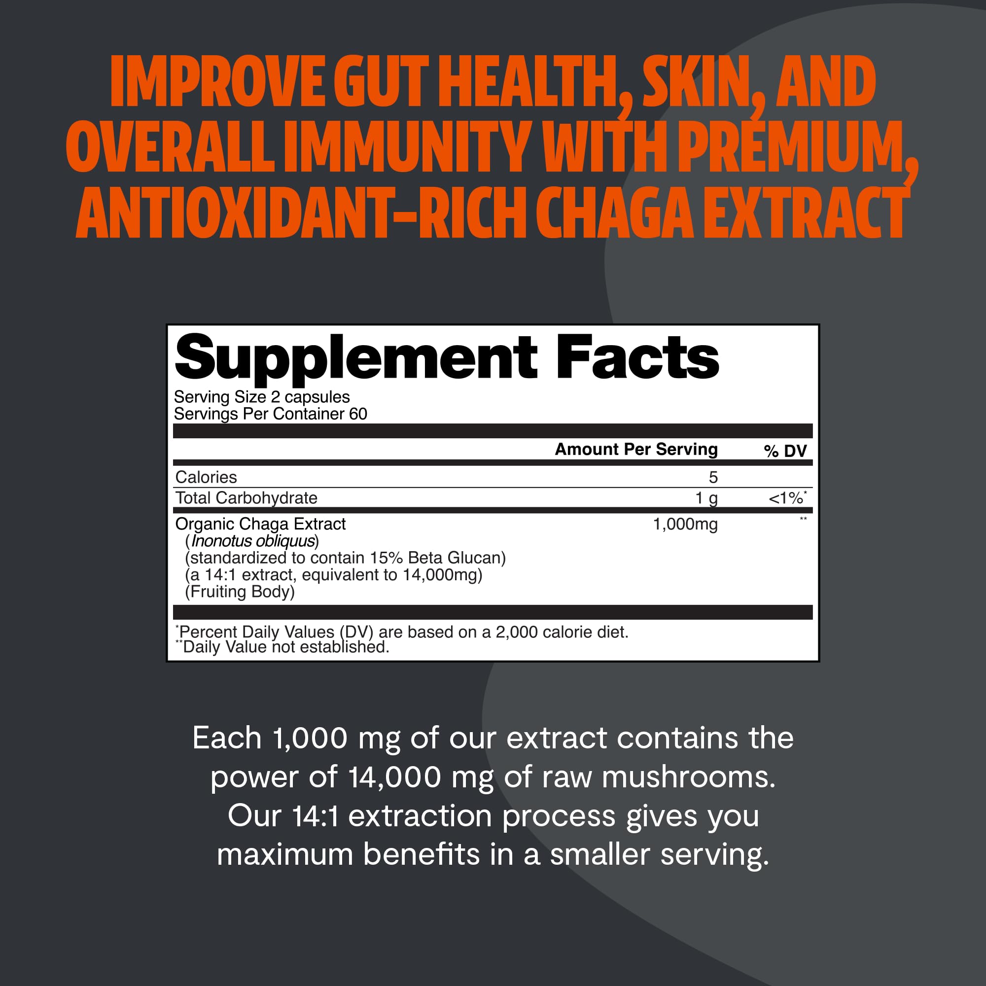 Extraction double FreshCap Chaga améliorant la biodisponibilité
