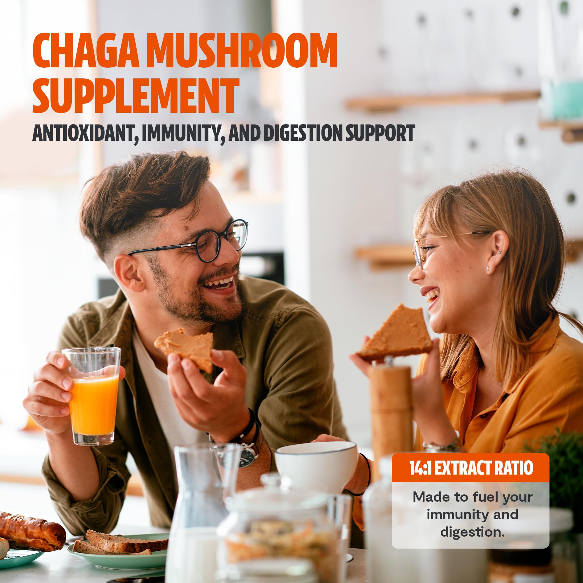 Morceaux de chaga visibles dans FreshCap Mushrooms