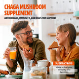 Morceaux de chaga visibles dans FreshCap Mushrooms