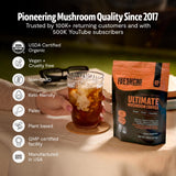 FreshCap Mushrooms Coffee, label bêta-glucanes indiquant une teneur fiable