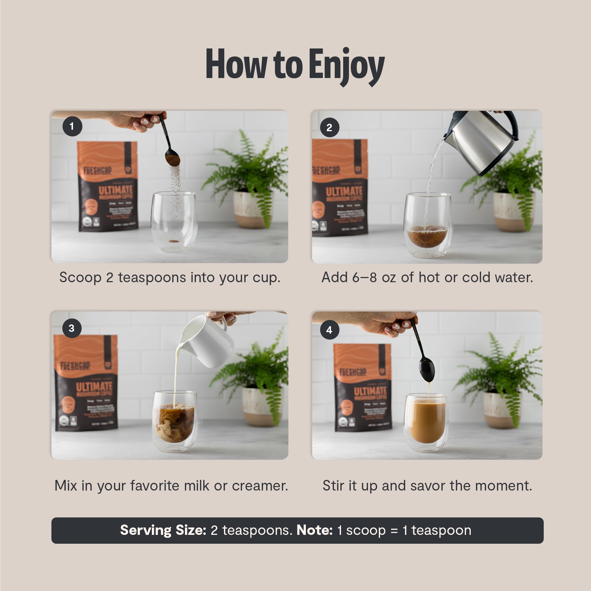 FreshCap Mushrooms Coffee, emballage voyage pour café en déplacement