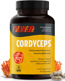 FreshCap Mushrooms Cordyceps, capsules 10000 mg, énergie naturelle et vitalité.
