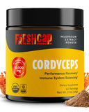 FreshCap Mushrooms Cordyceps en flacon-poudre, énergie naturelle durable.
