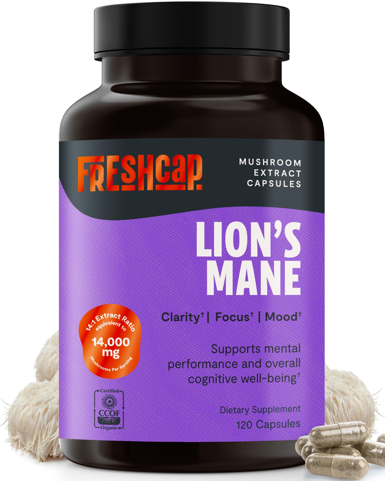 FreshCap Crinière de Lion emballage bio, usage quotidien potentiel.