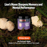 FreshCap Mushrooms criniere-de-lion poudre doseur, dosage quotidien facile.