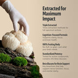 FreshCap Mushrooms criniere-de-lion poudre etiquette biologique certifiee.