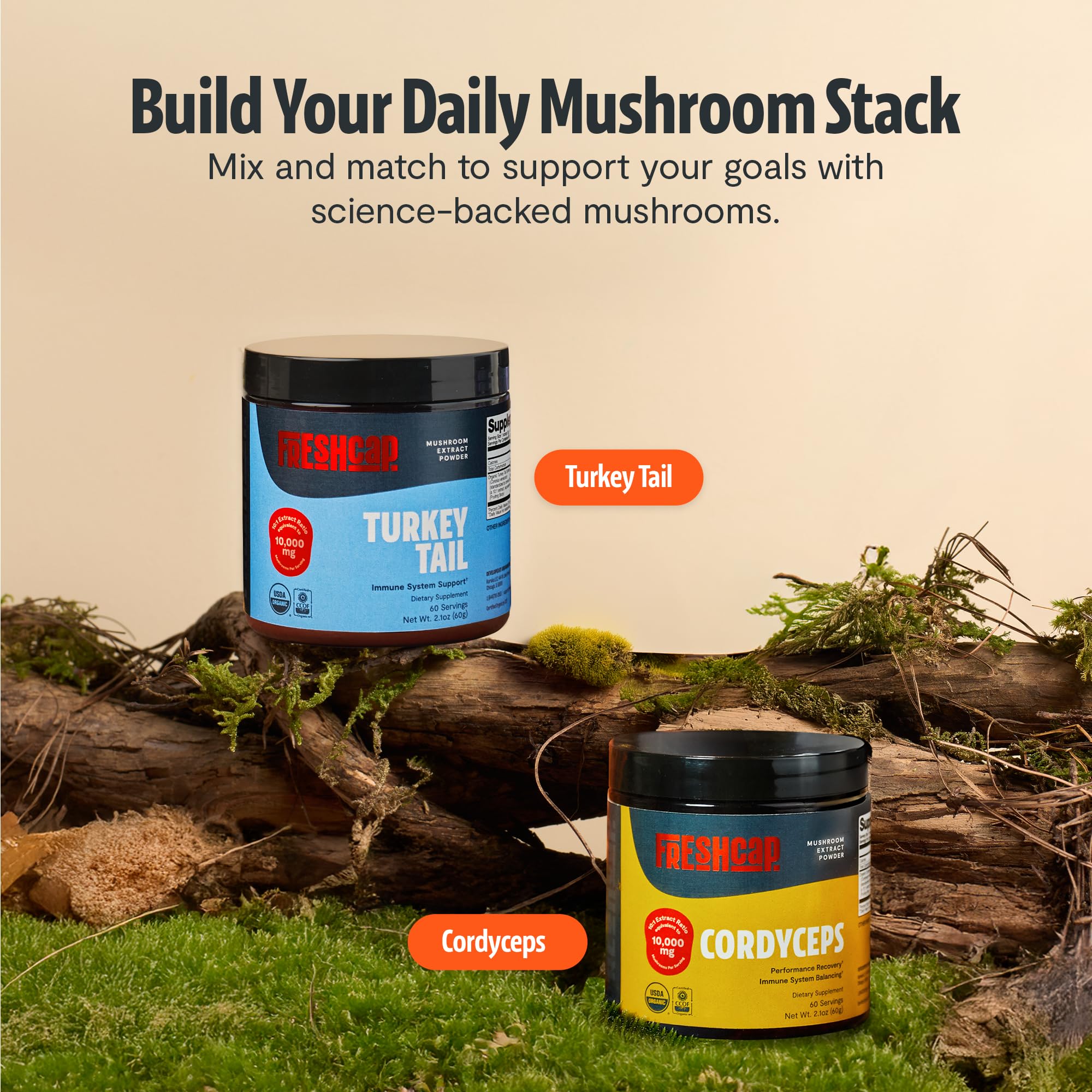 Étiquetage transparent FreshCap Mushrooms assurant traçabilité
