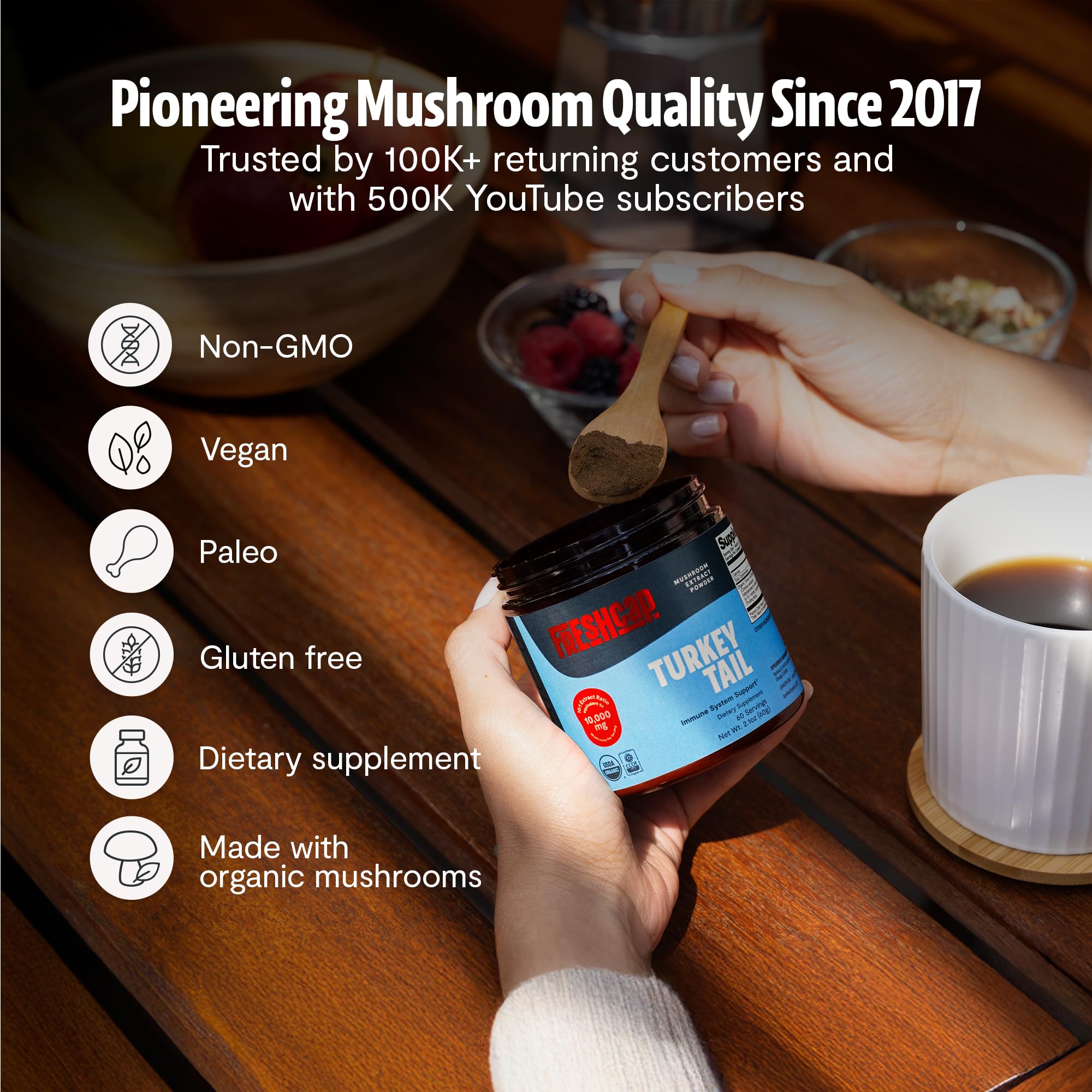 Poudre fine FreshCap Mushrooms prête à être incorporée