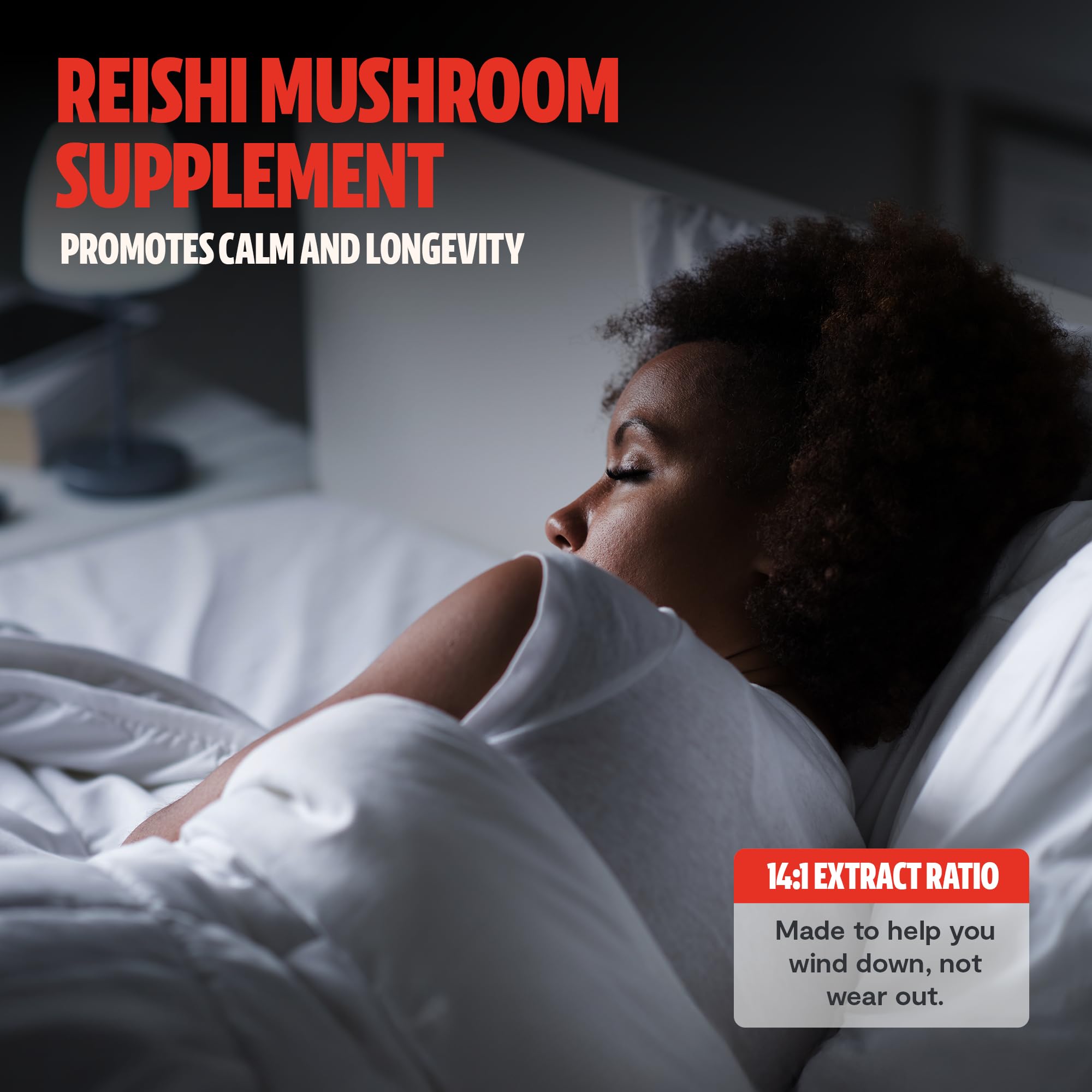 FreshCap Mushrooms Reishi étiquette sans additifs, sans OGM et végan.