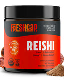 FreshCap Mushrooms Reishi poudre bio, vue du flacon, pour un soutien quotidien.