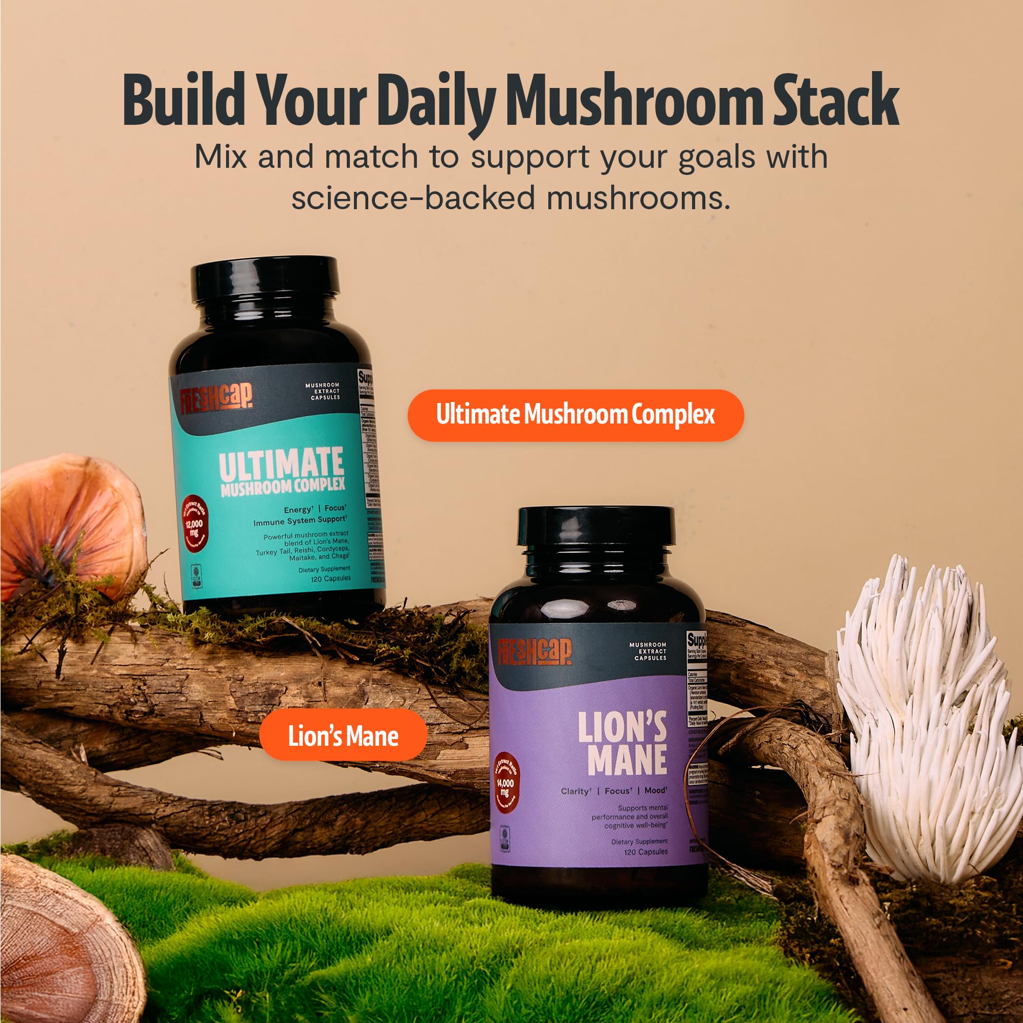 FreshCap Mushrooms: soutien potentiel de la vitalité et du système immunitaire.