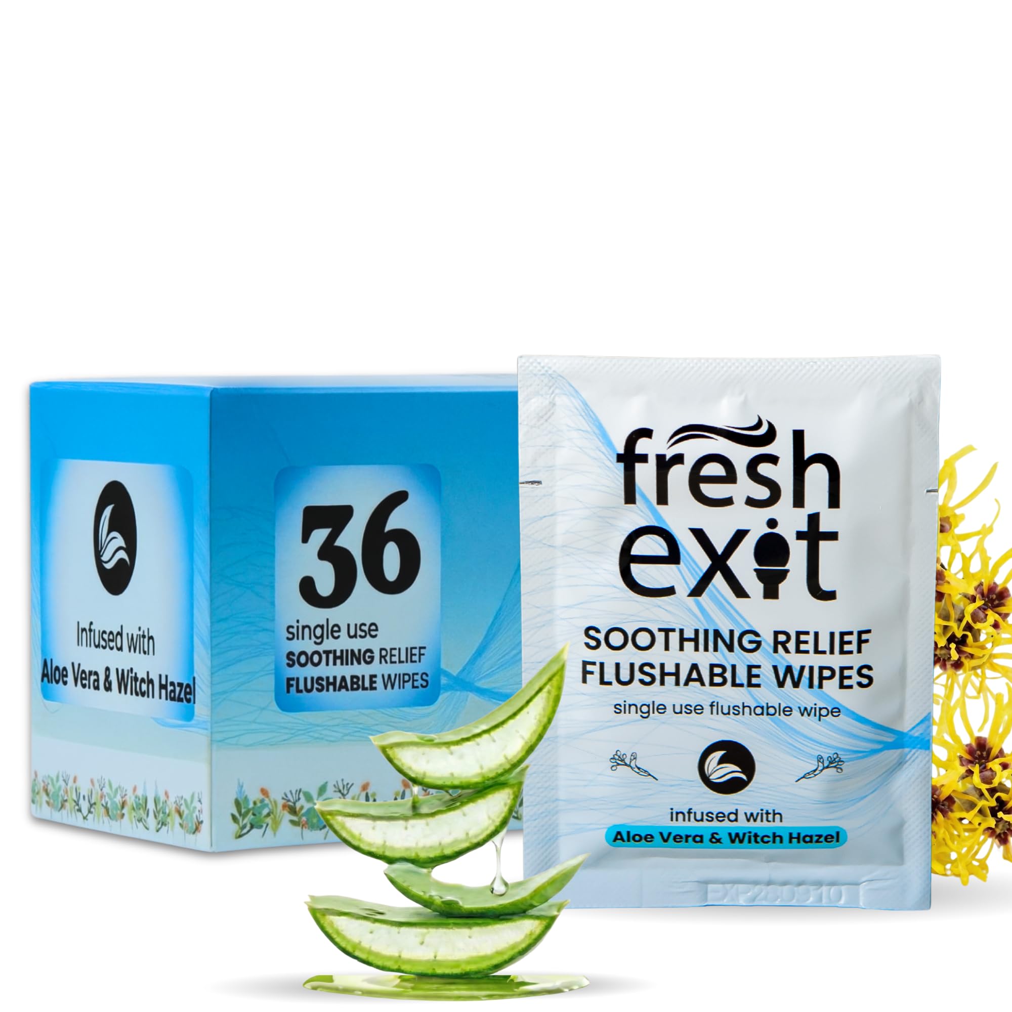 FreshExit lingettes hémorroïdes grandes, confort et propreté douce après chaque utilisation.