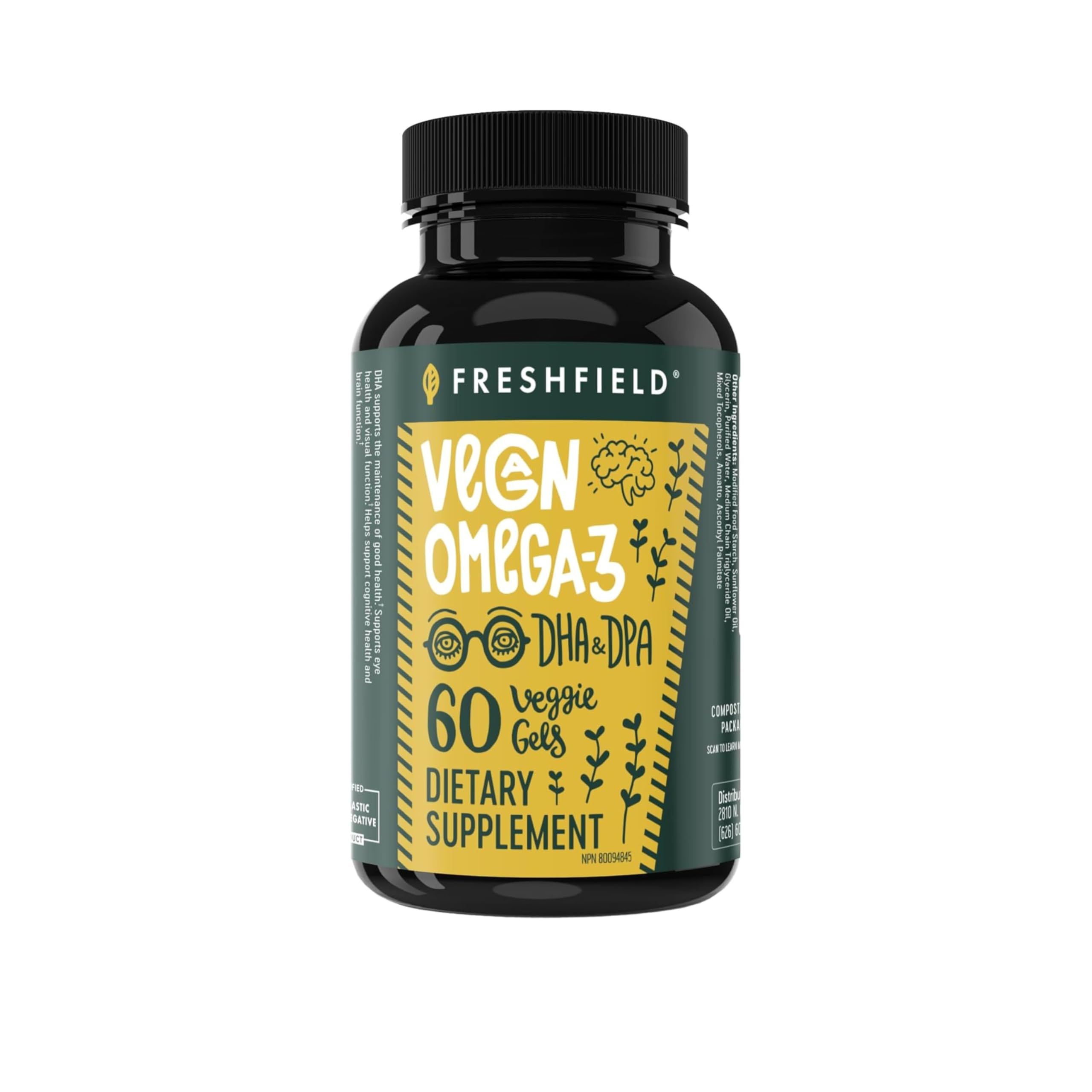 Freshfield Omega-3 algue - bouteille: soutien potentiel du cœur et du cerveau
