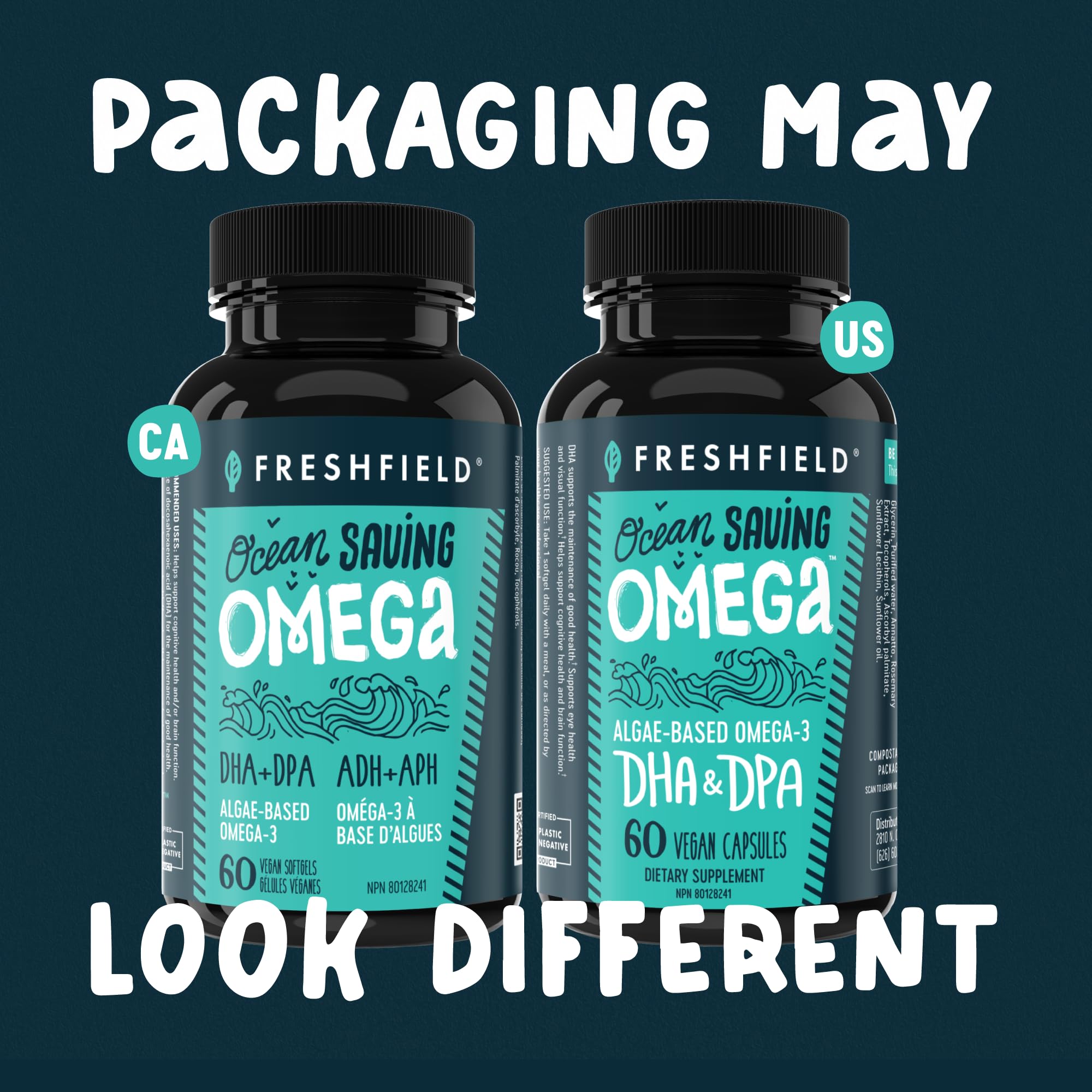 Emballage Freshfield Omega3 biodégradable, option écologique.