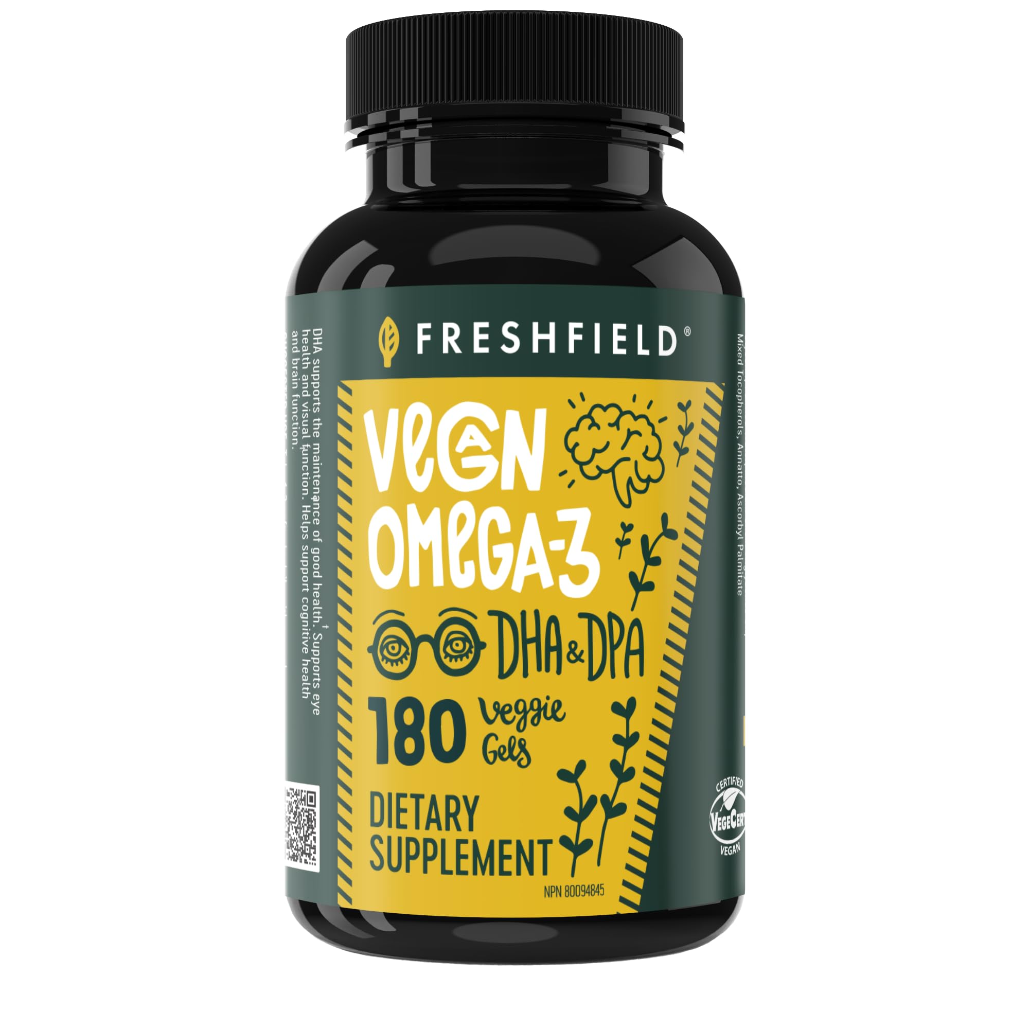 Feshield Riser Freshfield Omega-3 vegan DHA+DPA à base d'algue – Sans poisson, testé ...