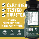 Freshfield Vegan Omega-3: étiquette claire et ingrédients d'origine naturelle.