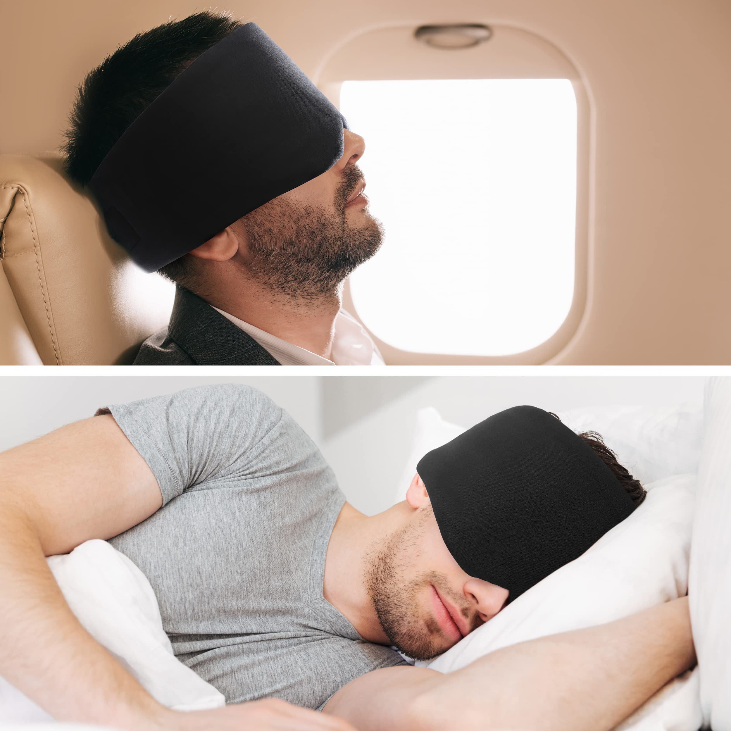 FreshMe Masque Sommeil réglable bande auto-agrippante — ajustement sûr pour toutes les têtes.