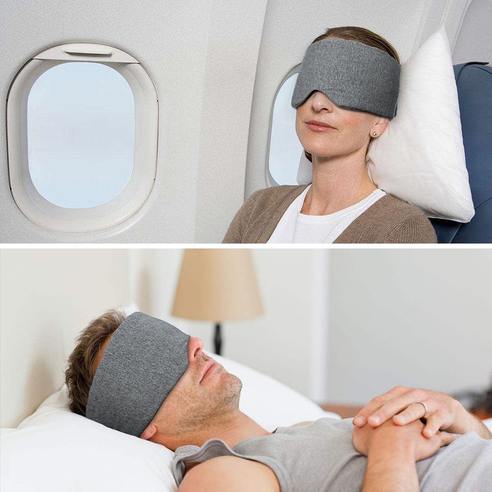 Masque FRESHME en coton gris, attache auto-agrippante réglable pour ajustement sûr et confortable.