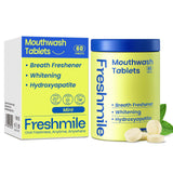 Freshmile pastilles dentaires voyage, fraîcheur instantanée en déplacement, menthe.