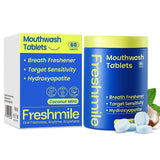 Freshmile tablettes dentifrice voyage pour une hygiène rapide en déplacement et souffle frais.