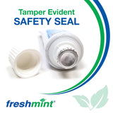 Sceau de sécurité inviolable sur le tube Freshmint pour plus de tranquillité.