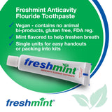 Emballage FreshMint de 144 tubes sans boîte pour économies et réduction des déchets.