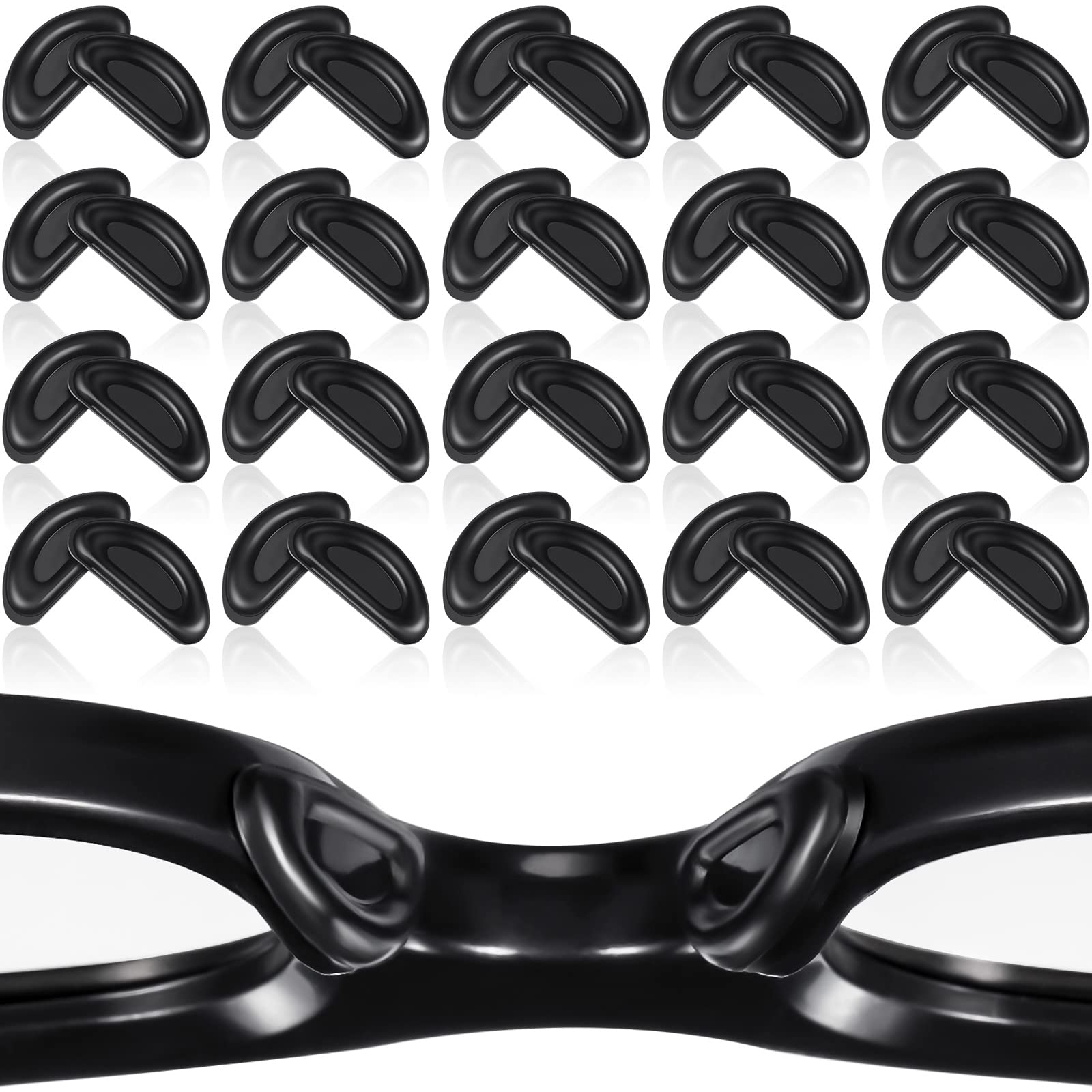 Frienda coussins nasaux forme D adhésifs anti-glisse pour lunettes et confort.