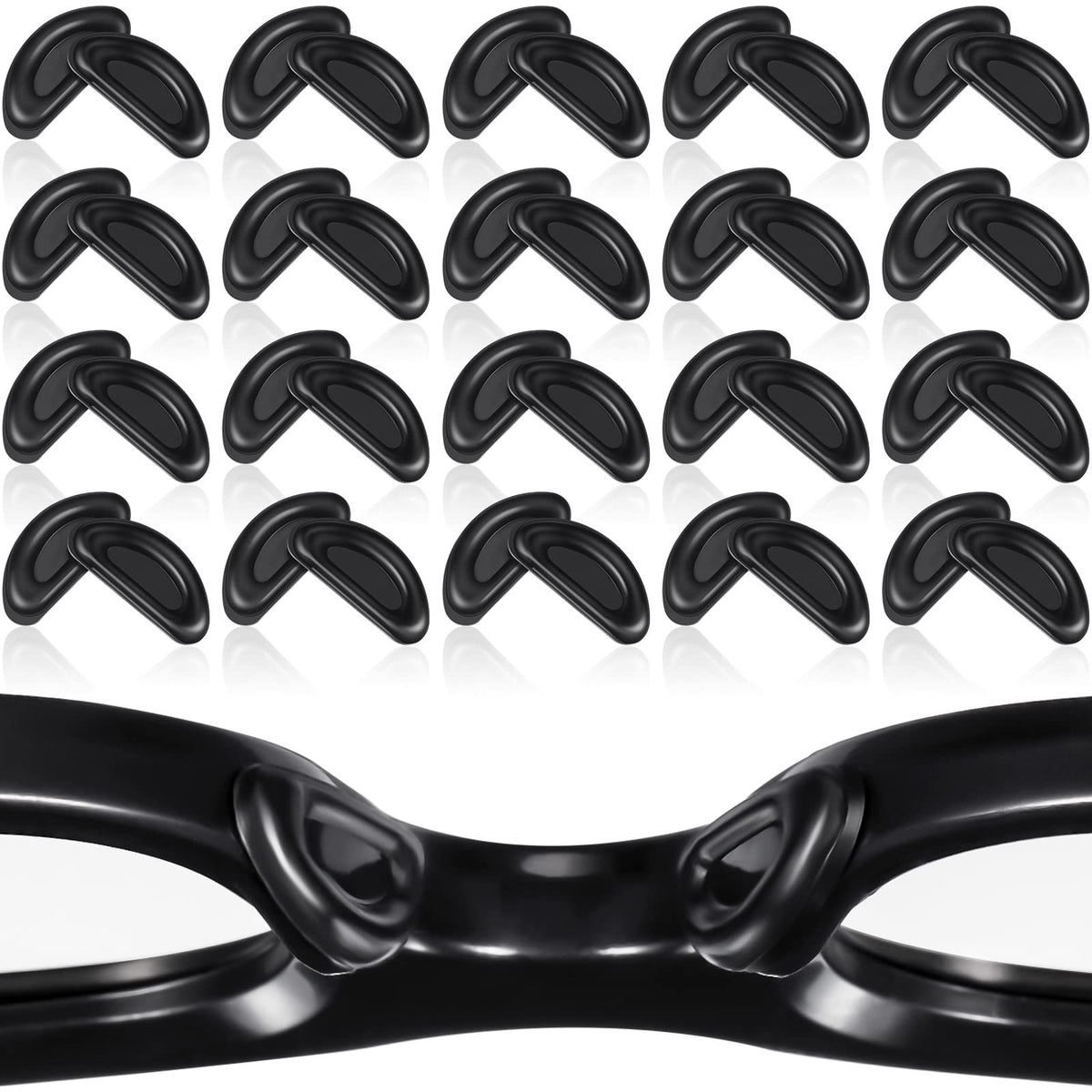 Frienda coussins nasaux forme D adhésifs anti-glisse pour lunettes et confort.