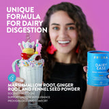 FRISKA Dairy Ease: ingrédients botaniques guimauve, fenouil et gingembre.