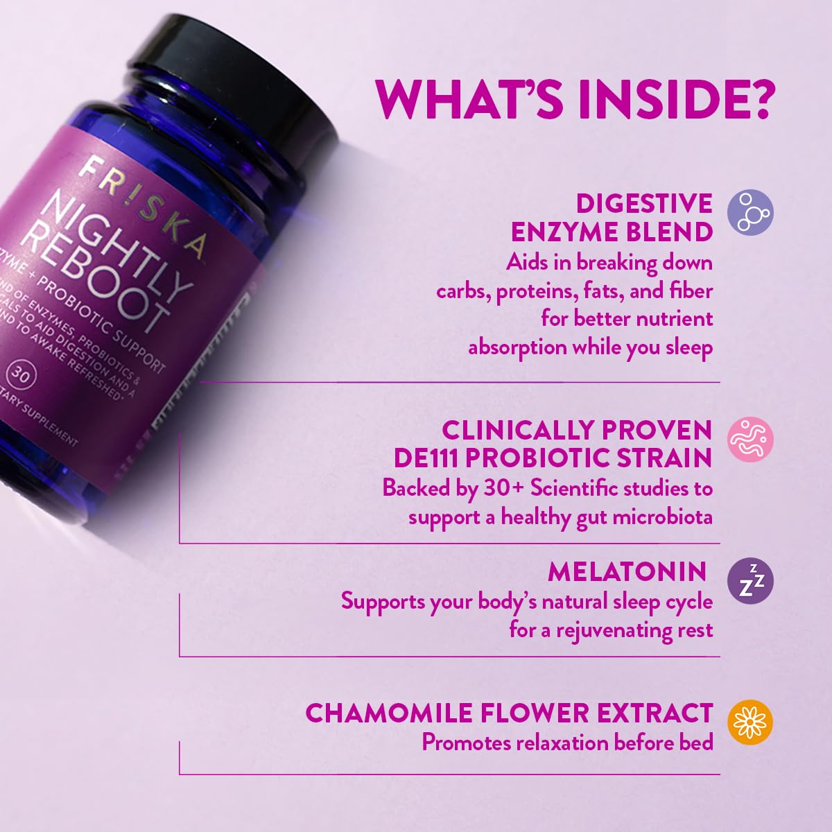 FR!SKA Nightly Reboot : capsules compactes pour une prise nocturne pratique.