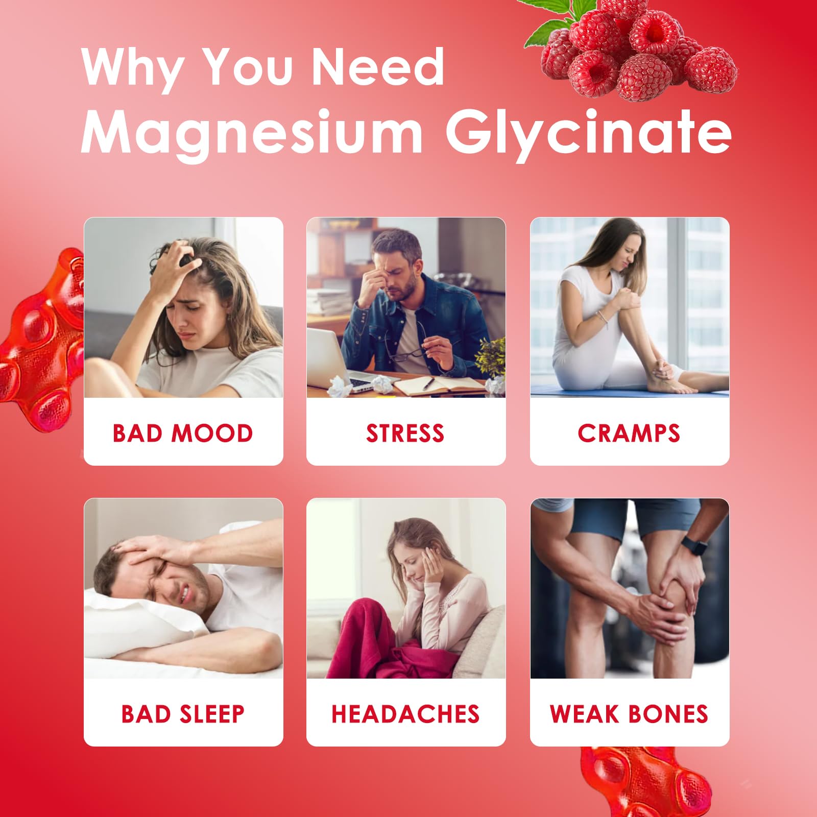 Friymbex gommes magnésium glycinate framboise - emballage: plaisir quotidien sans sucre