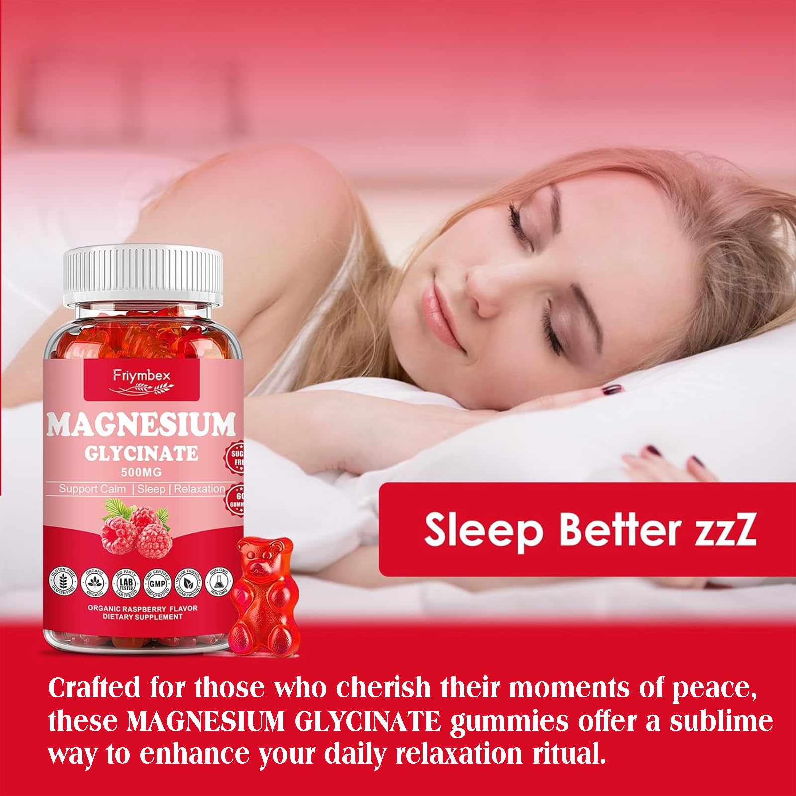 Friymbex gommes magnésium glycinate framboise - pose produit: article sain et gourmand