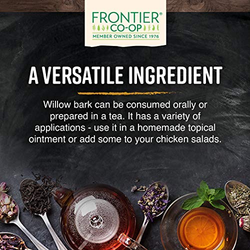 Frontier Co-op infusion écorce saule, arôme terreux et légèrement amer