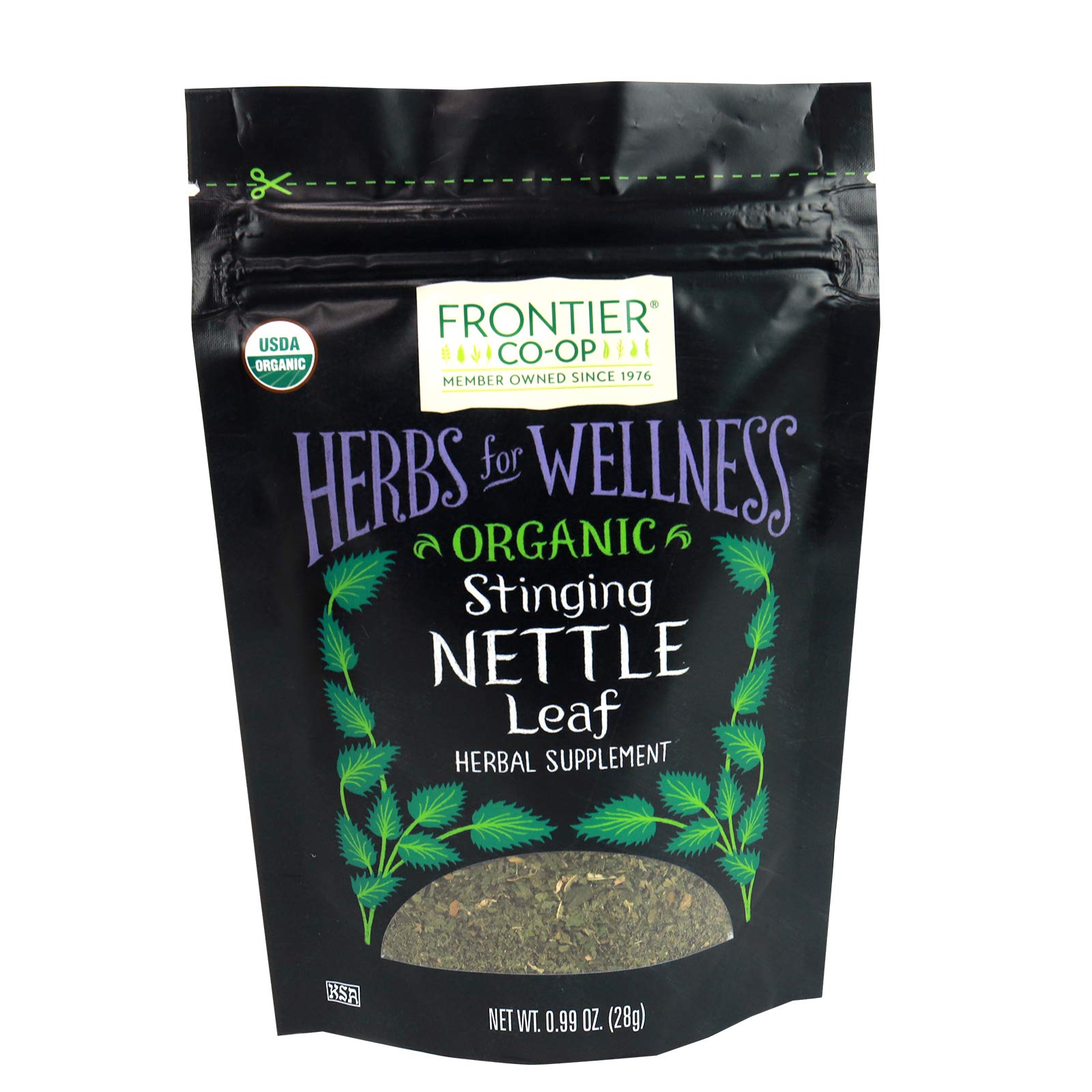 Frontier Co-op Ortie bio, feuilles coupées et tamisées, parfaites pour infusion délicate.